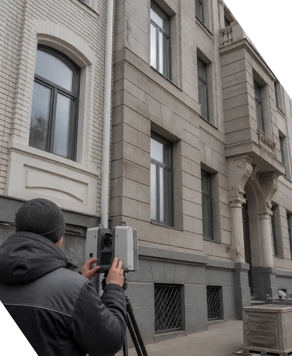 Лазерное сканирование фасадов зданий для обследования в Светлограде